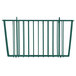 A Metro Hunter Green metal storage basket with vertical lines.