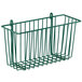 A Hunter Green Metro storage basket for wire shelving.