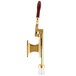 A gold and red Franmara Bar-Pull wall mount wine bottle opener with a metal handle.