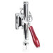 A Franmara chrome-plated wall mount wine bottle opener with red accents.