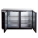 A black and silver Beverage-Air back bar refrigerator with two doors.