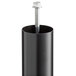 A black metal cylinder with a white top and bolt.