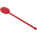 A red plastic oval stirrer with a long handle.