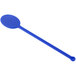 A blue plastic oval stirrer with a blue handle.