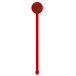 A red stirrer with a gold circle and line logo.
