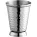 An Acopa hammered stainless steel mint julep cup with beaded detailing.