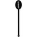 A black plastic oval stirrer with white text that reads "Spirit" on it.