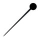 A long black pin with a round black disc on the end.
