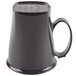 A brown mug with a handle and a lid.