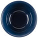 A close up of a blue Cambro insulated bowl.