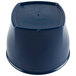 A navy blue plastic bowl with a lid.