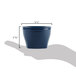 A hand holds a navy blue Cambro insulated bowl.