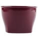 A red plastic Cambro bowl with a lid.