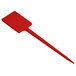 A red plastic rectangular paddle with a long handle.