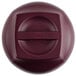 A top view of a maroon Cambro insulated plastic dome lid.