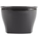 A black plastic bowl with a lid on a white background.