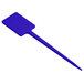A blue plastic rectangular paddle with a long handle.