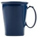 A navy blue Cambro insulated mug with a handle.
