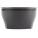 A black Cambro insulated plastic bowl with a lid.