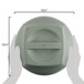 A close-up of a white and grey Cambro insulated plastic dome lid with measurements.