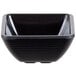 A black square Tablecraft ramekin with ribbed sides.