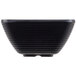 A black square Tablecraft ramekin with ribbed sides.