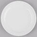 A Libbey Porcelana narrow rim porcelain plate with a white rim on a white background.