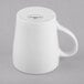 A Libbey bright white porcelain mug with a white handle.