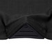 A close up of a black spandex table cover with a black triangle.