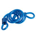 A blue coiled cable with a blue handle.