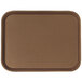 A brown Cambro fast food tray with a textured surface.