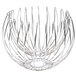 A Clipper Mill chrome plated iron wire basket with a spiral design made of many wire rods.