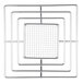 A Clipper Mill chrome plated iron square wire basket with a square grid pattern.