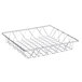 A Clipper Mill chrome plated iron wire basket with wire mesh.