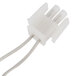 A white cable with two white wires attached to a white plastic connector.