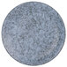 A close up of a 10 Strawberry Street Biseki round blue stoneware salad plate with a gray speckled surface.