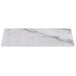 A white rectangular Thunder Group faux marble serving board with a gray stripe.