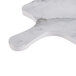 A white Thunder Group faux marble melamine serving board with a handle.