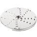 A Robot Coupe 3/16" grating / shredding disc, a circular metal object with holes.