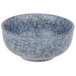A close-up of a 10 Strawberry Street Biseki blue stoneware cereal bowl with a gray speckled design.
