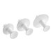 A group of white plastic Ateco Laurustinus plunger cutters.