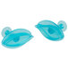 A blue plastic Ateco Lily Petal plunger cutter set with two pieces.