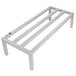 A white metal Regency dunnage rack with a metal frame and four bars.