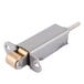 A metal Cooking Performance Group convection oven door latch with a brass roller.