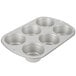 A silver Wilton jumbo muffin pan with six holes.