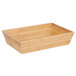 A rectangular bamboo tray with handles.