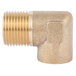 A brass threaded street elbow pipe fitting.