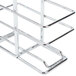 A Tablecraft chrome metal rack with four compartments.