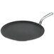 A close-up of a black Vollrath Aluminum Non-Stick Griddle pan with a handle.