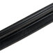 A close up of a black plastic handle on a black object.